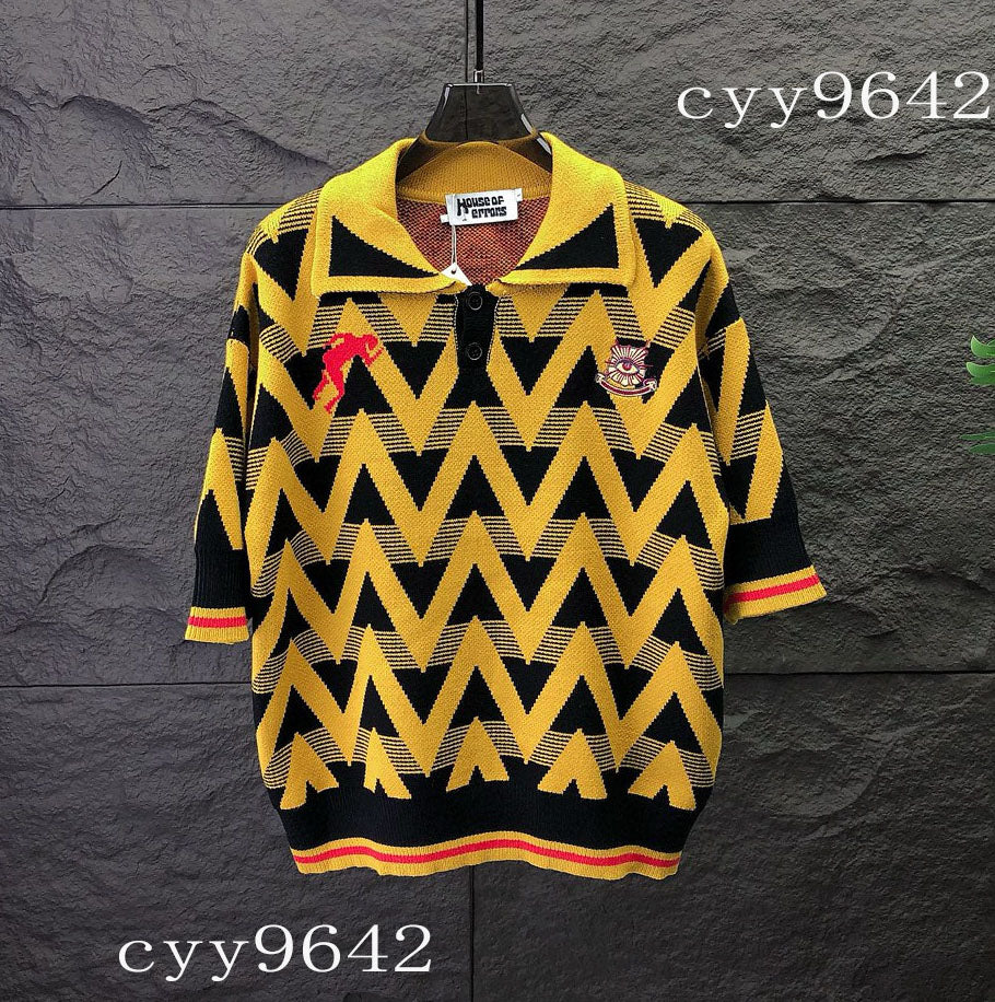 Men&#039;s Plus Size Hoodies & Sweatshirts New AOP jacquard letter knitted sweater in autumn - winter knitting machine e Custom jnlarged detail crew