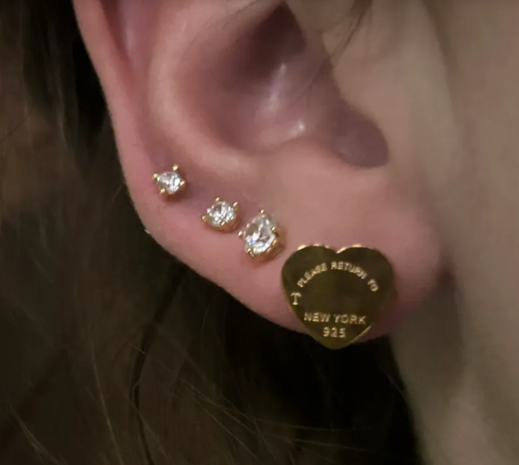 316L Stainless Steel high mirror small heart letter stud Earring 18k rose Gold Silver studs Earrings Women men Wedding Party love Jewelry never fade