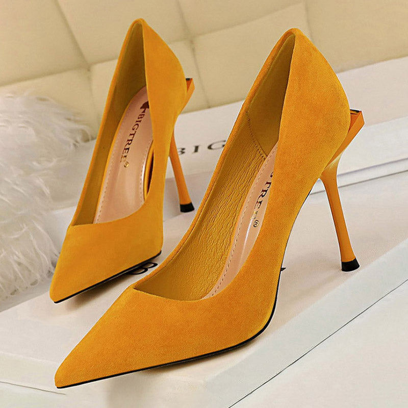 2021 Shoes Fashion Women Pumps Suede Women Office Shoes High Heels Shoes Designer Women Heels Female Stiletto Cm1