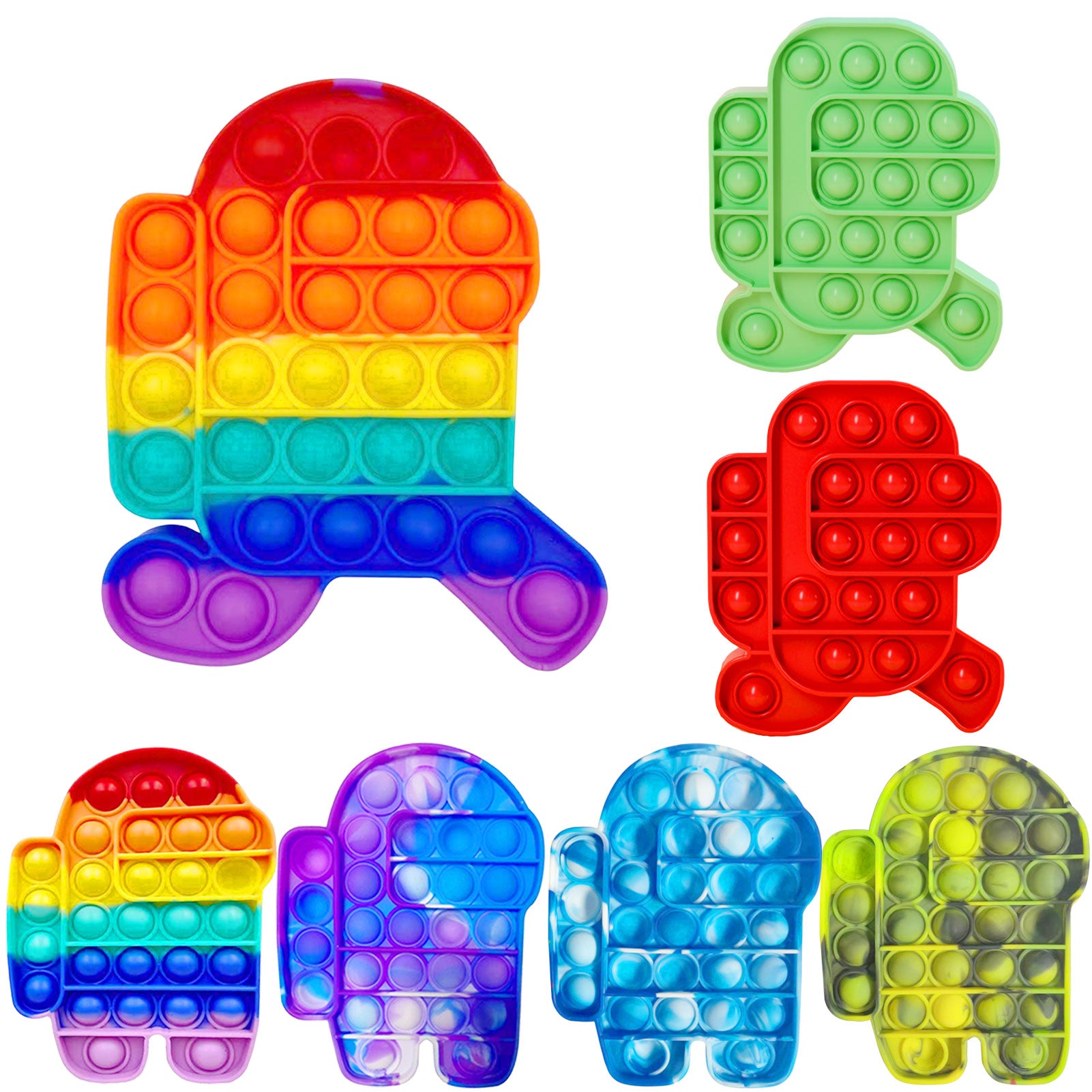 Among Us Push Pops Bubble Sensory Toy Autism Needs Adult Child Funny Popit Anti-stress PopIt Fidget Stress Reliver Toys