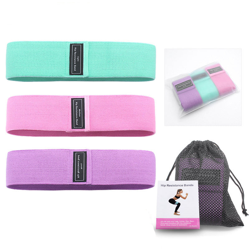 3-piece fabric resistance band fitness exercise tension band yoga exercise fitness hip elastic elastic rubber band