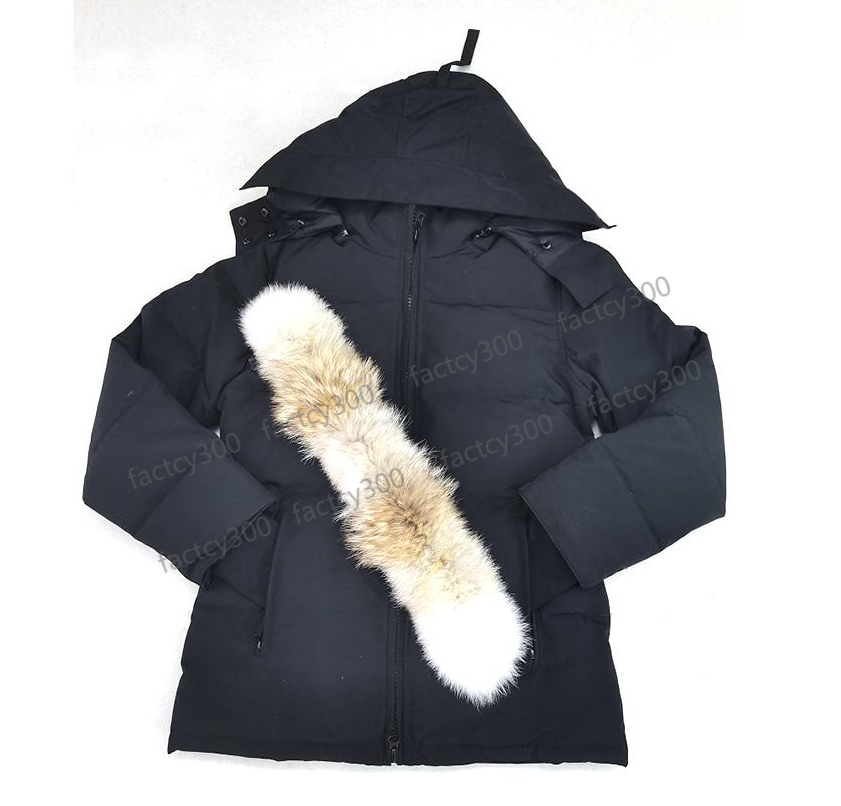 Doudoune Women Puffer Coat Classic Down Jacket Femme Outdoor Jassen Outerwear Real Coyote Fur Warm Hooded Windproof Waterproof Padded Thicken Coat H