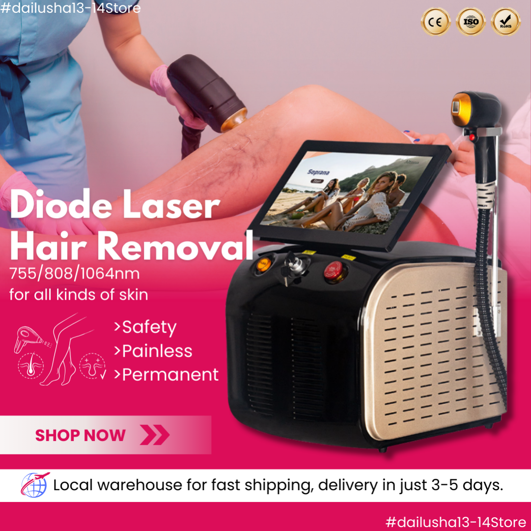 High Power Diode Laser Hair Removal Machine Ice Titanium 3 Wave 808 755 1064nm Permanent Epilator