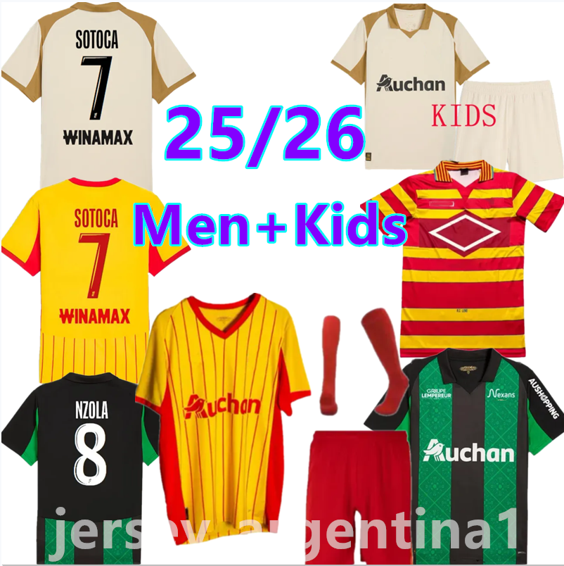 25 26 Maillot RC Lens 25 26 Soccer Jerseys Home Away Saint-Barbe Special KAKUTA OPENDA GANAGO SOTOCA FOFANA Men Football Shirts Kids Kits NOTRE SANG