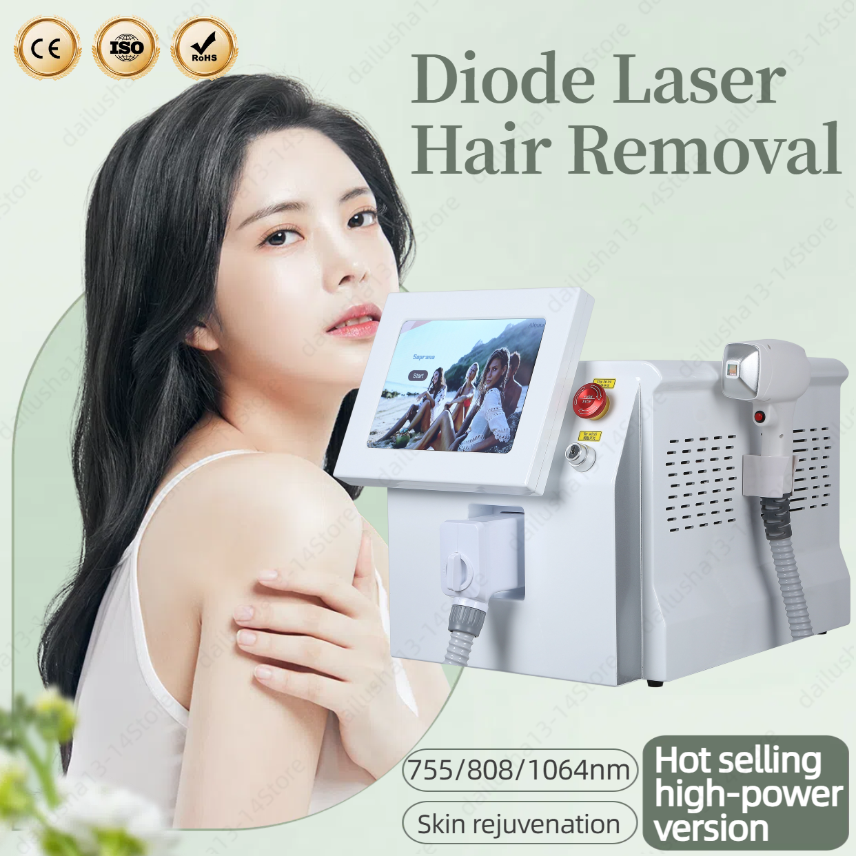 Factory Price Diode Laser Ice Platinum Triple Wavelength 755 808 1064nm Ice Diode Laser effective Hair Removal Machine