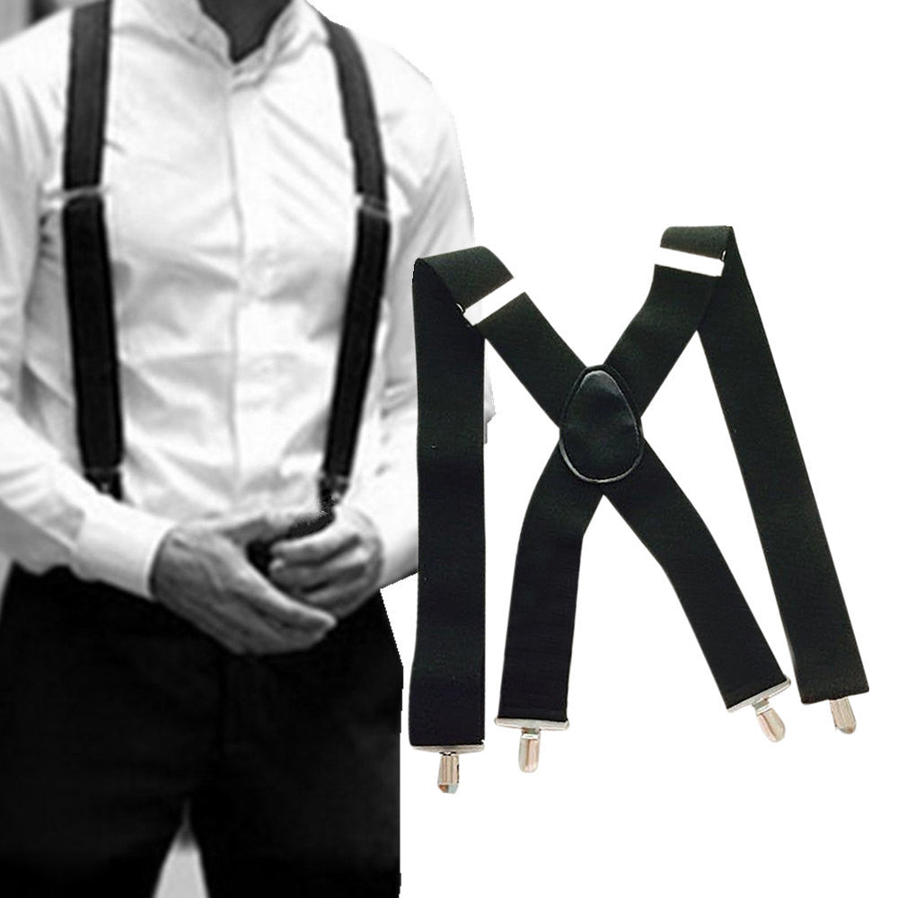 50mm Wide Clips Men X-Back X Shape Heavy Duty Trousers Brace Suspenders With Clips Casual fashion Comfortable soft durability
