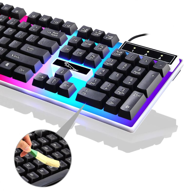 Glowing Keyboard with Round Keycaps for PC-Laptop Gaming Backlit Keyboard for Computer Gamers