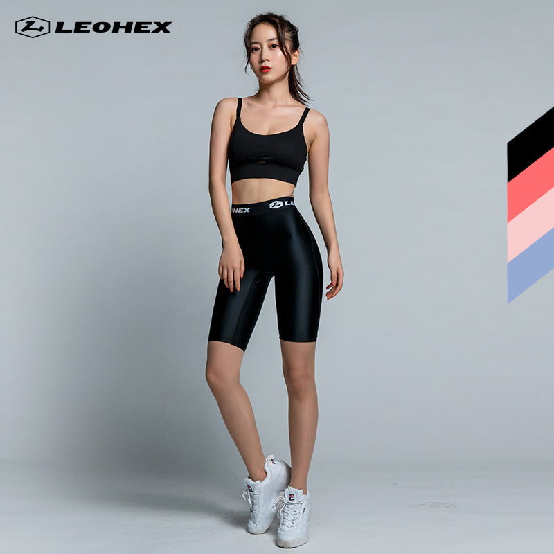 LEOHEX Womens Fitness High Waist Skinny Bike Shorts Tight Short Sport PockFitness Leggings Gym Training Gym Tights Pocket Yoga