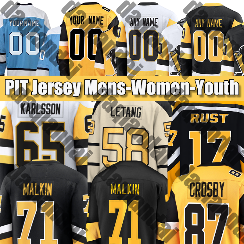 #72 Beauvillier pittsburgh hockey jersey penguin jersey Kris Letang Erik Karlsson #2 McGroarty Hockey Jerseys