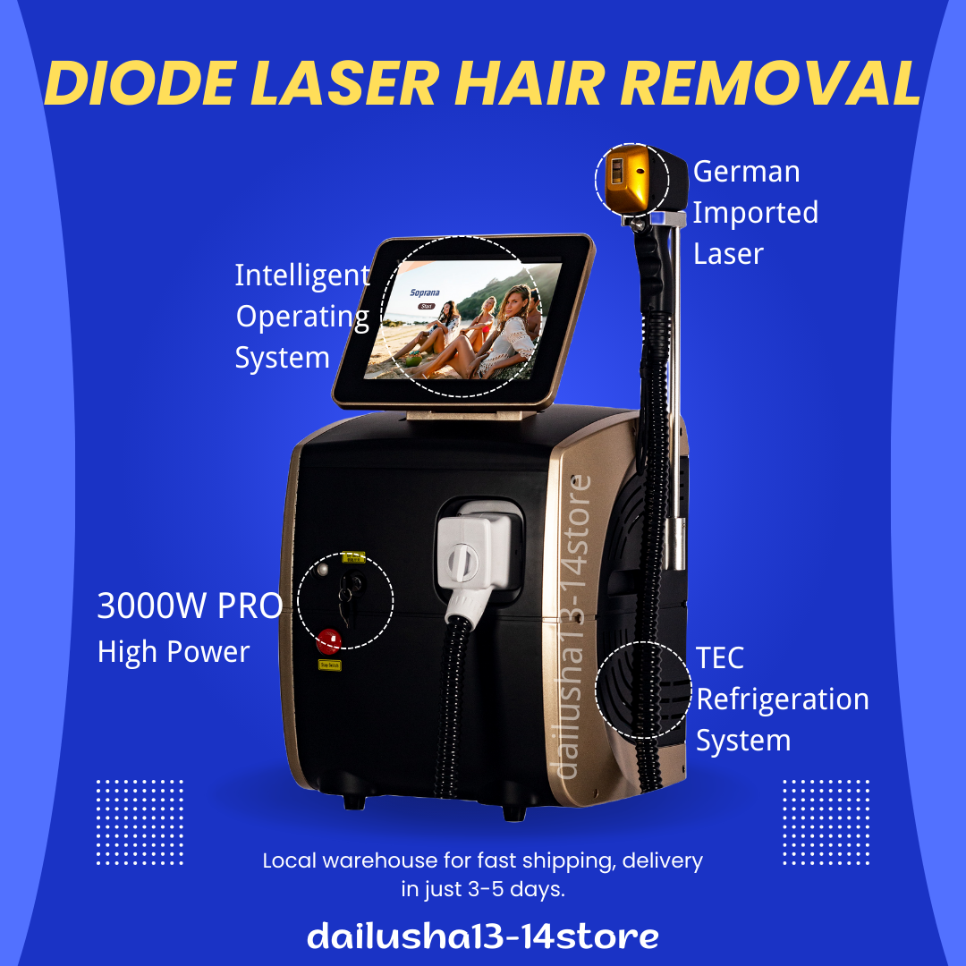 Professional Ice Titanium Diode Laser Hair Removal Machine Laser 3500W High Power Alexandrit for Full Body and All Skin Types