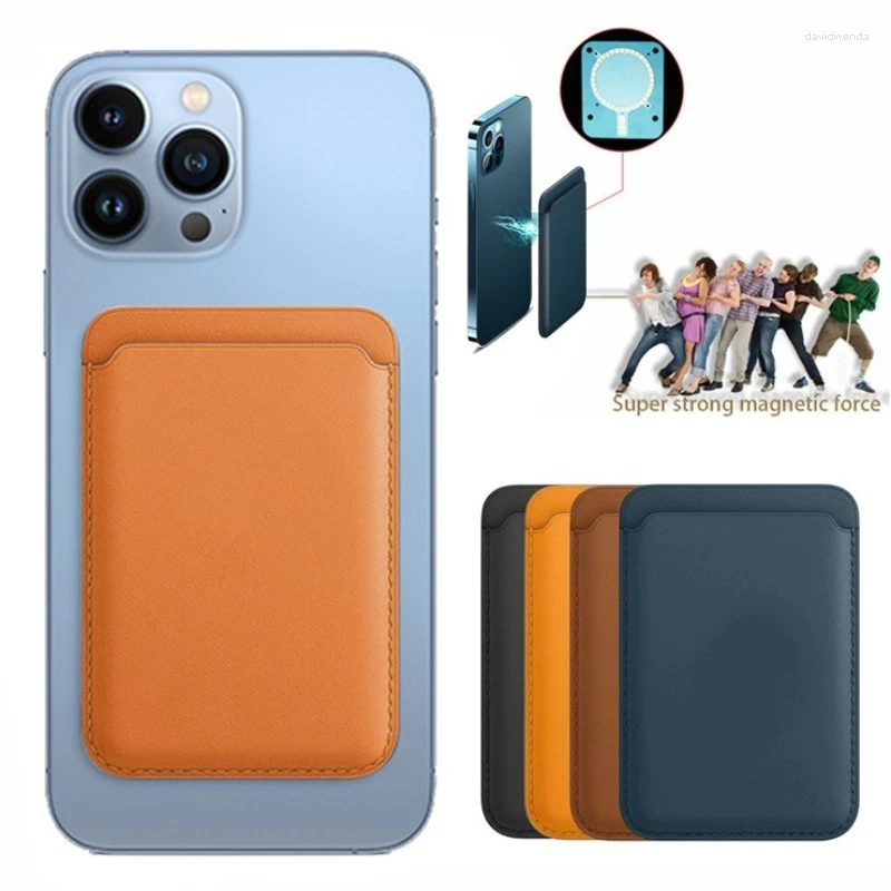 Card Holders Magnetic Holder Case IPhone 16 15 13 14 12 Sleeve Leather Magsafing Magnet Back Sticker Pocket Cover