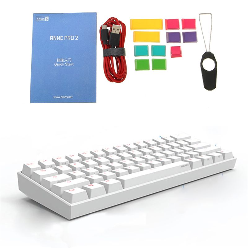 Anne Pro2 60% Bluetooth 4.0 Type-C RGB 61 Keys Mechanical Gaming Keyboard Cherry Switch Gateron Switch new dorp shipping