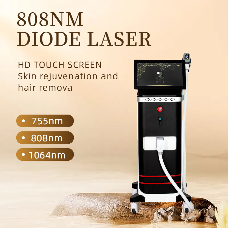 808nm 2025 Newest Diode Laser Hair Removal Machine Cooling Head Painless Laser Epilator Face Body Hair Removal 3 wavelengths