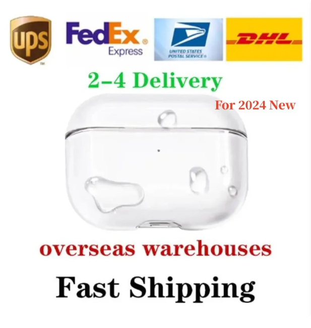 US Warehouse For 2024 New USB C pods 4 3rd 2nd pods pro 2 generation Headphone Accessories Solid TPU Protective Earphone Cover Wireless Charging Sho