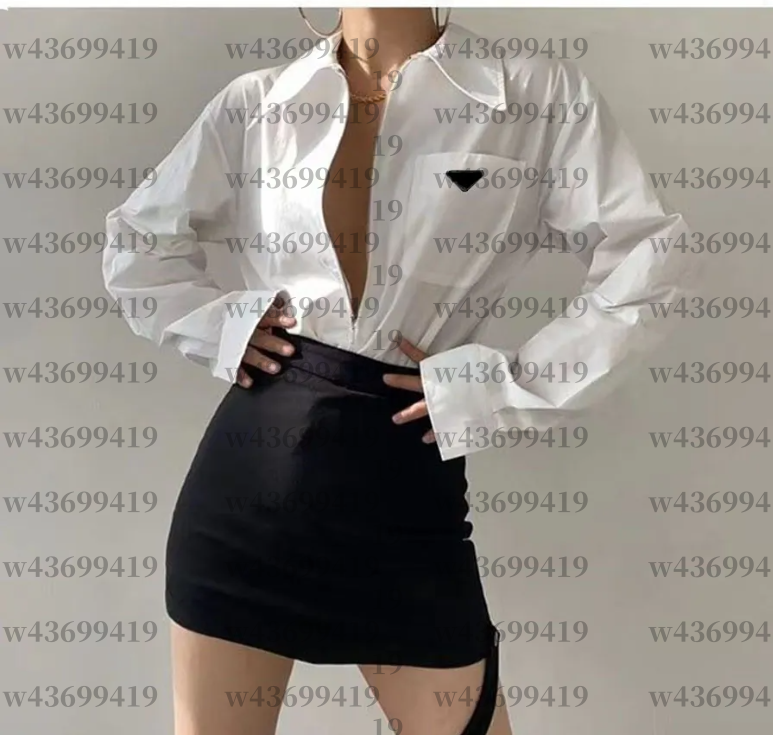 Womens Blouse Shirts Lapel Neck Skirts Leather Designer Woman Tees Shirt Long Sleeves Blouses Sheer Women Tops Lady Sets M-XXL
