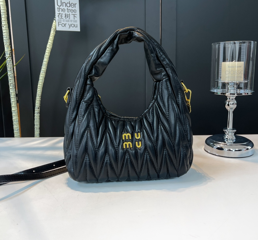 Designer Hobo Bag for Women - 2024 10A Underarm Bag, Leather Shoulder Bag with Gold Hardware, Versatile Casual Handbag