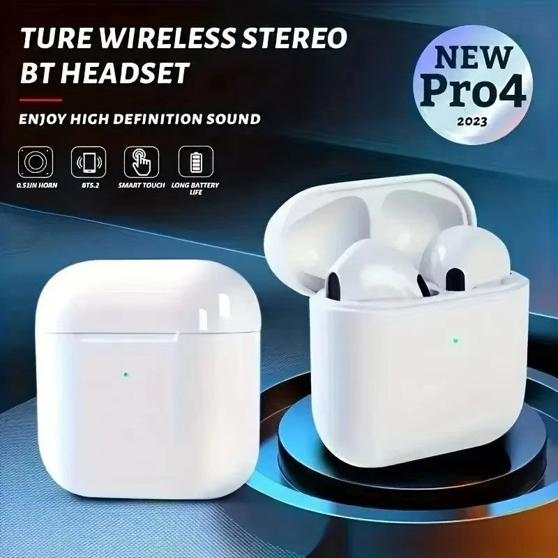 Pro 4 TWS Wireless Headphones Earphone Bluetooth-compatible 5.0 Waterproof Headset with Mic for Xiaomi Huawei iPhone Pro4 Earbuds