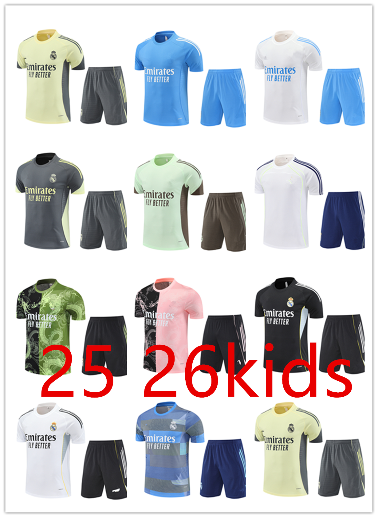 25-26 Season Club World Cup Bellingham Reals Retro Madrids Football Jersey Mbappe 9 Modric 10 Ronaldo 7 Game baby Training SCasual Football Jersey