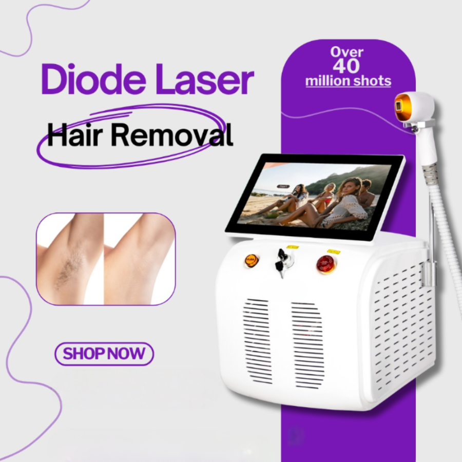 Hair Removal Diode Laser 755 808 1064 Nm Ice Platinum Machine Fast Hair 3 wavelength Suitable for home and beauty salon