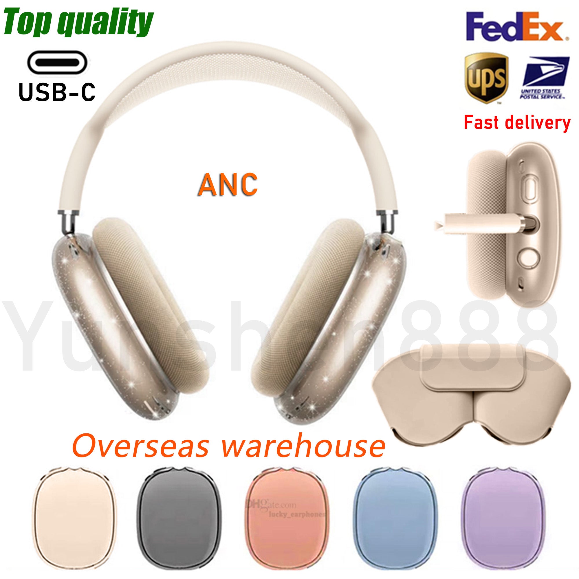 For Top quality Max 4 Bluetooth Headphone Accessories airpod max Headphones Earphone ANC Metal shell Smart Silicone Anti-drop Protective Case