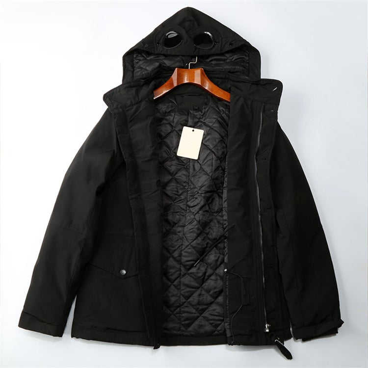 Mens plus size Outerwear Men Cotton Warm Hooded Jacket Autumn Winter Solid Zipper Windproof Sweatshirts Casual Slim Fit Coat Light Down Jackets