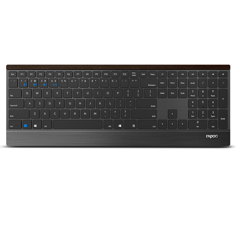 Rapoo E9500 Bluetooth-RT 2.4G Multi-Media 4.5mm Ultra-Slim Wireless Keyboard For Laptop Desktop PC Tablet With 4 Devices Connect Keyboards