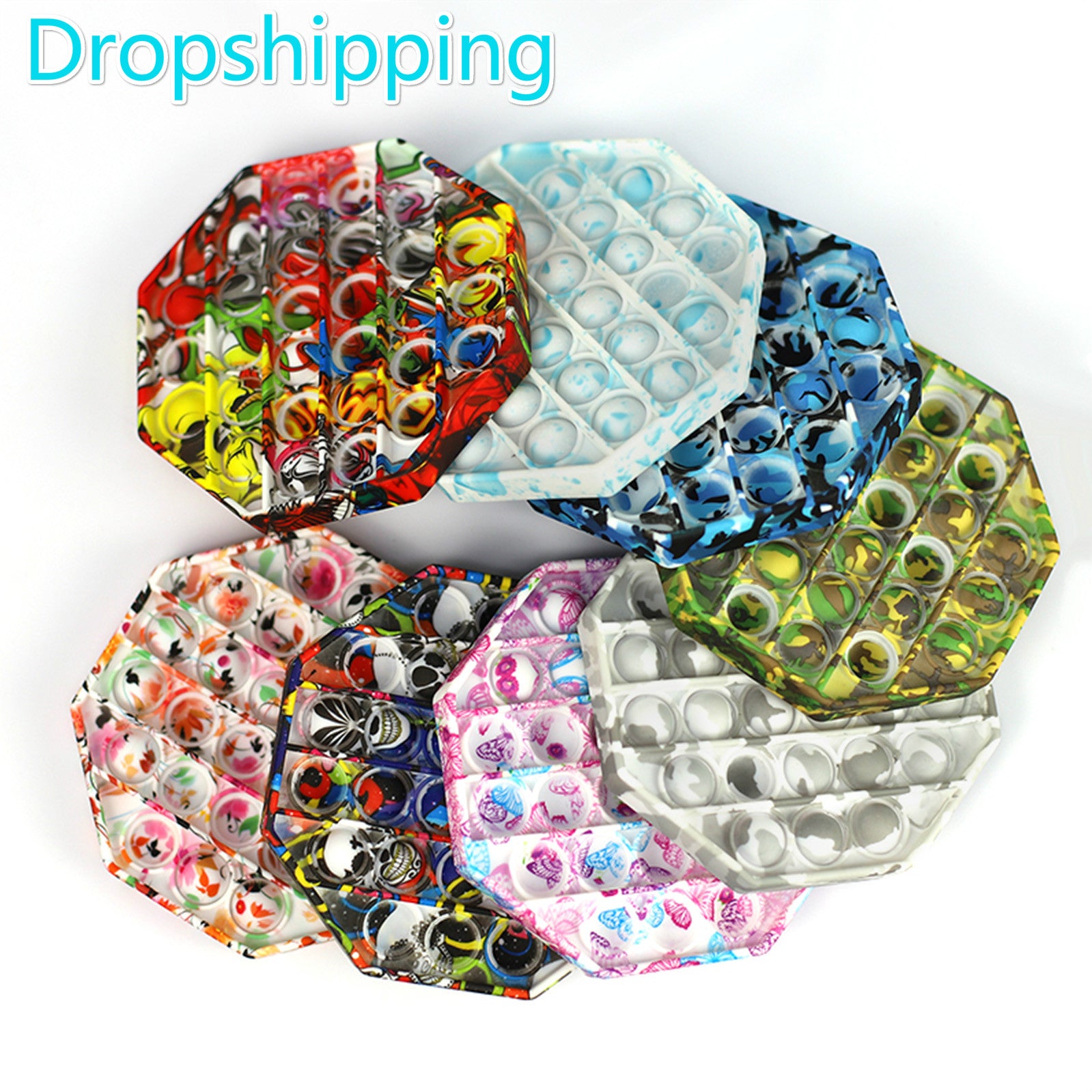 New Push Pops Bubble Sensory Toy For Autism Squish Stress Reliever Toy Adult Kid Funny Anti-stress Pops It Fidget Reliver Stress