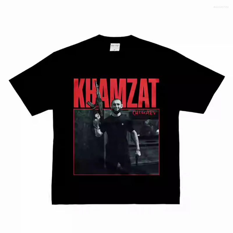 Men&#039;s T Shirts Khamzat Chimaev Boxing Fighting T-Shirt Summer Fashion Trend Short Sleeve Loose Comfortable Cotton And Women&#039;s Top