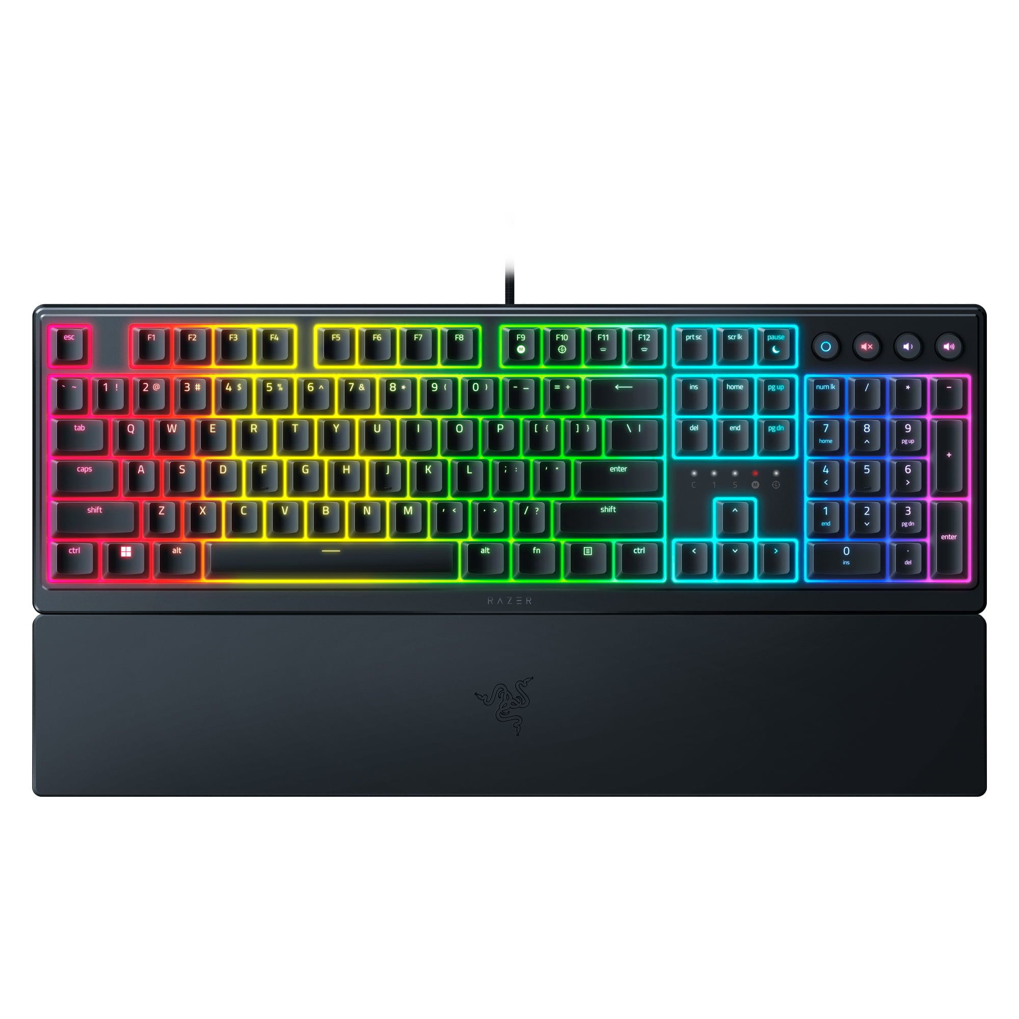 Razer Ornata V3 Wired USB Gaming Keyboard for PC, Low-Profile Keys, Mecha-Membrane Switches, UV-Coated Keycaps, Backlit Media Keys