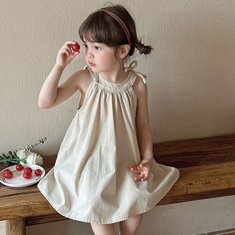 D97 Girls dress stylish 2025 summer new style children&#039;s sling princess dress baby summer Korean cotton dress