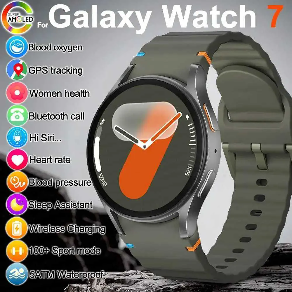 New Galaxy Watch 7 SmartWatch GPS Track Men Amoled Always Display Body Temperature Clock BT Call smartwatch For IOS