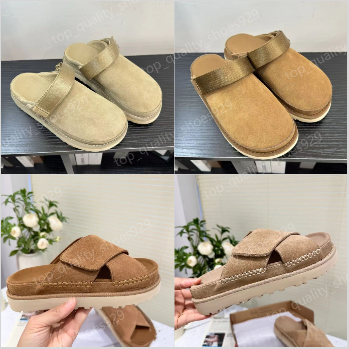 Goldenstar Clog Designer Sandals Clogs Golden Star Beach Slippers Mustard Seed Sand Chestnut Black Cross Buckle Slides Men Women Summer Flip Flops S