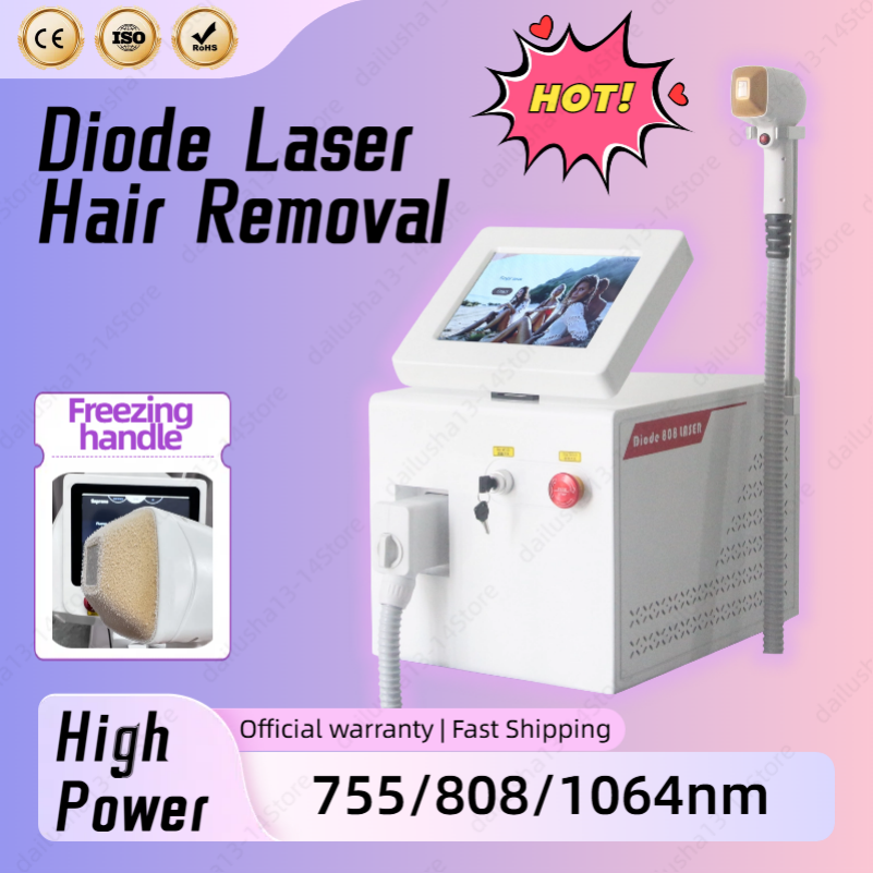 Diode Laser Hair Removal Professional Ice Titanium Permanent Painless Hair Removal Machine 808 755 1064nm For all kinds of skin