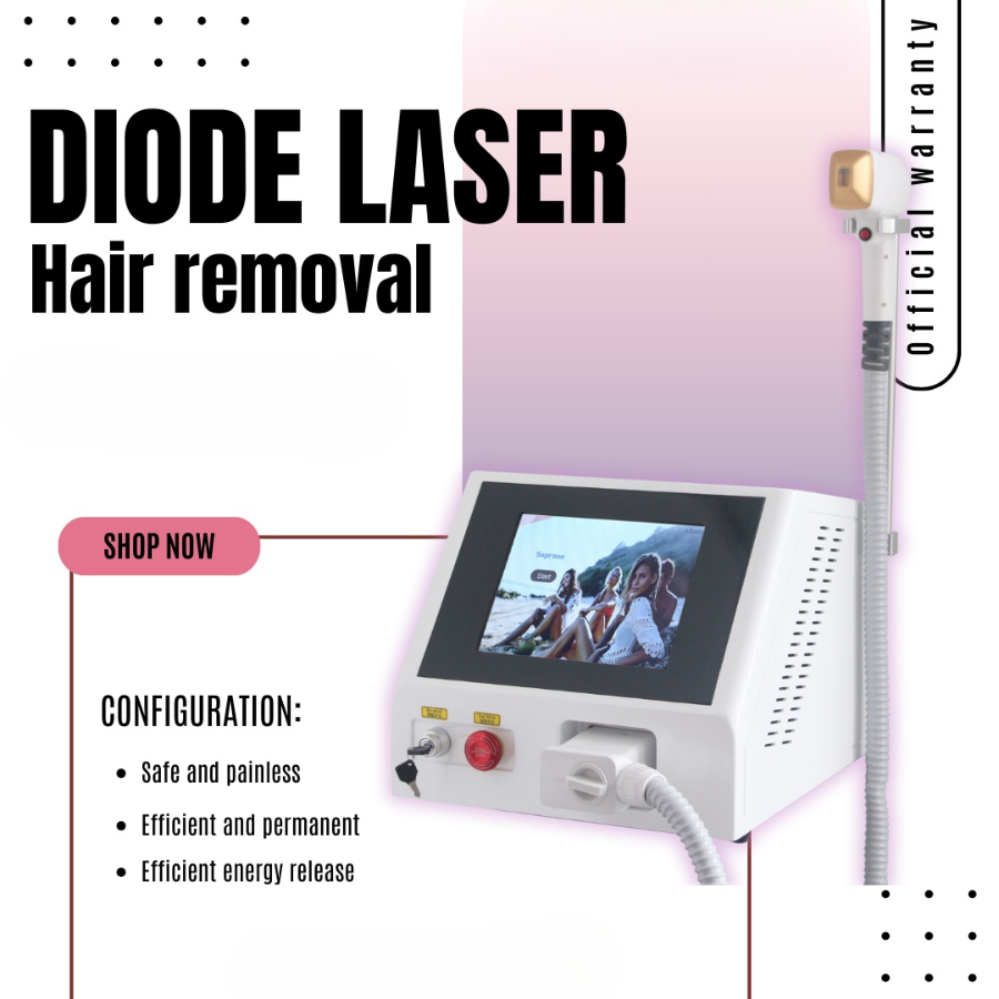 Professional Diode Laser Hair Removal Painless Permanent Hair Removal 755nm 808nm 1064nm Freezing Point Cooling System Epilator 3 wavelength