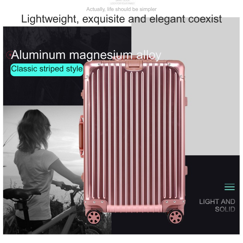 Durable All-Aluminum 20 Inch Carry-On Luggage w- Strong Lockable Lid & Smooth Rolling Tires