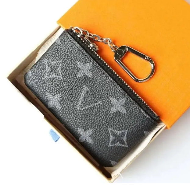 TOP Mini Key Wallets Womens Mens Keychain Ring Credit Card Holder Coin Purse M62650 And Dust Bag