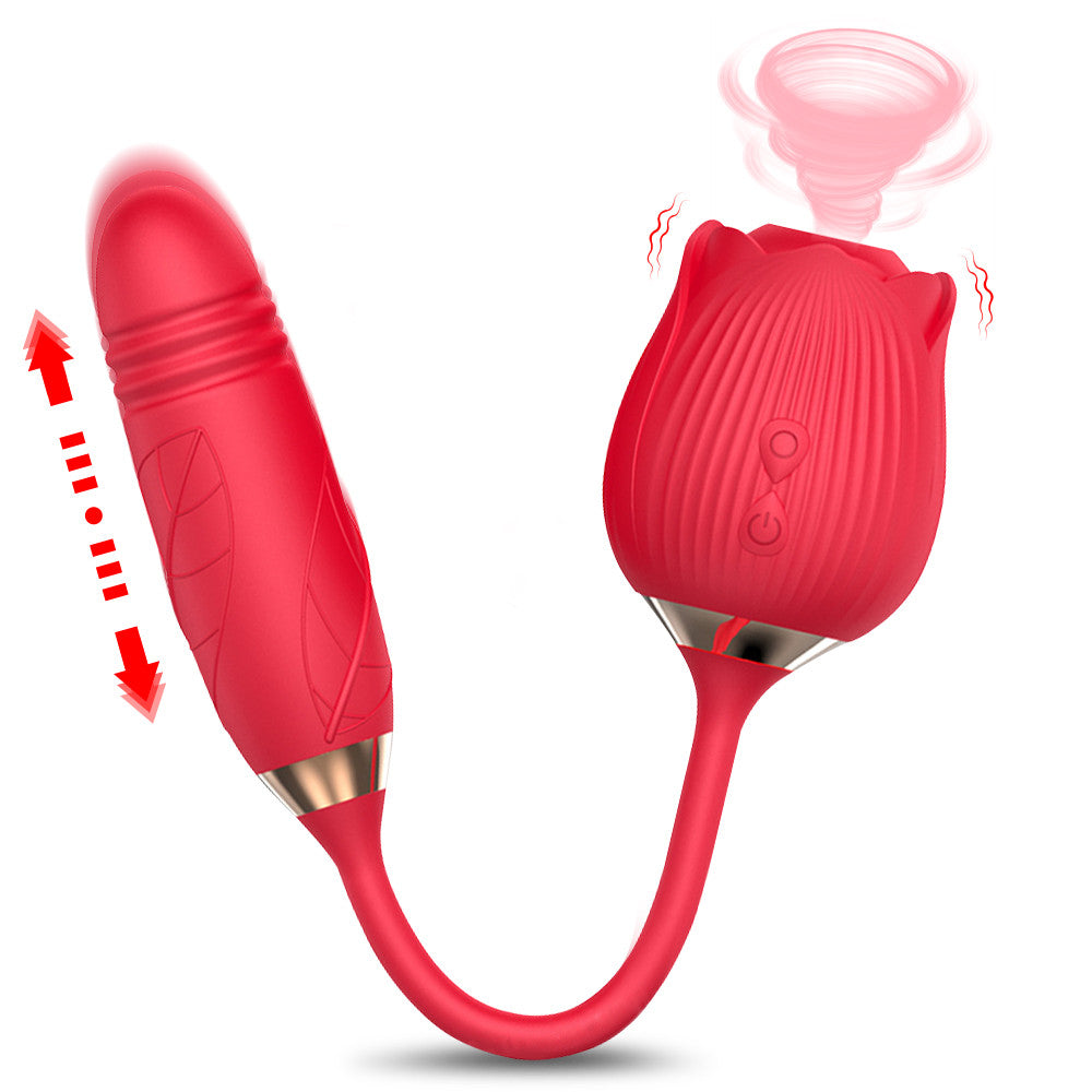 Rose Toy Vibrator for Women Clitoris Sucker Vaginal Nipple Stimulator Thrusting G Spot Vibrator Dildo Erotic