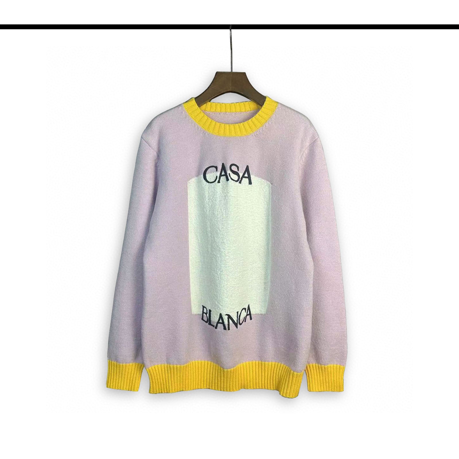 Men&#039;s Plus Size Sweaters in autumn - winter acquard knitting machine e Custom jnlarged detail crew neck cotton 733g