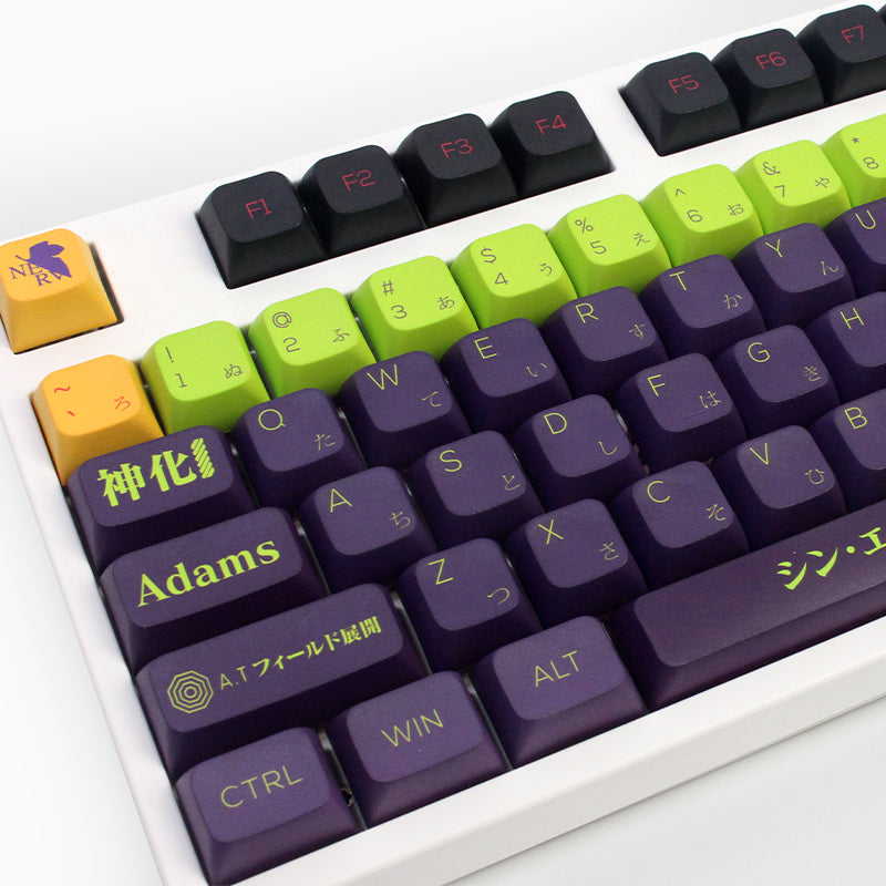 135 Keys-Set XDA Profile EVA-13 Japanese Key Caps DIY Custom PBT Purple Keycap for MX Switches Mechanical Gaming Keyboards