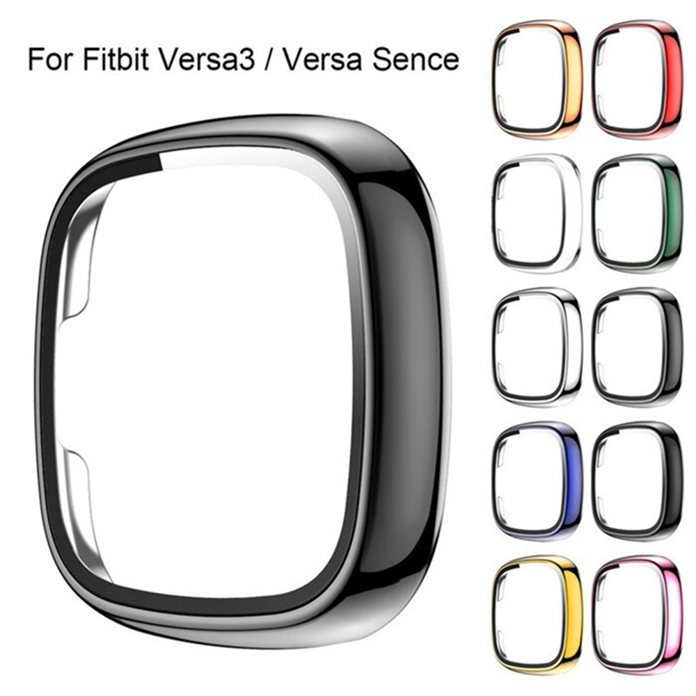 360 Full Cover Tempered Glass for Fitbit versa3- fitbit sense PC Frame tempered glass Screen Protector for Fitbit versa 3