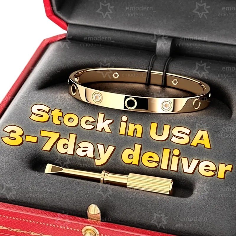 Designer Bracelet Luxury Bracelets Jewelry Charm Bangle Silver Gold Rose Stainless Steel Jewellery Diamond Braclet Love Braceletes Free shipping US