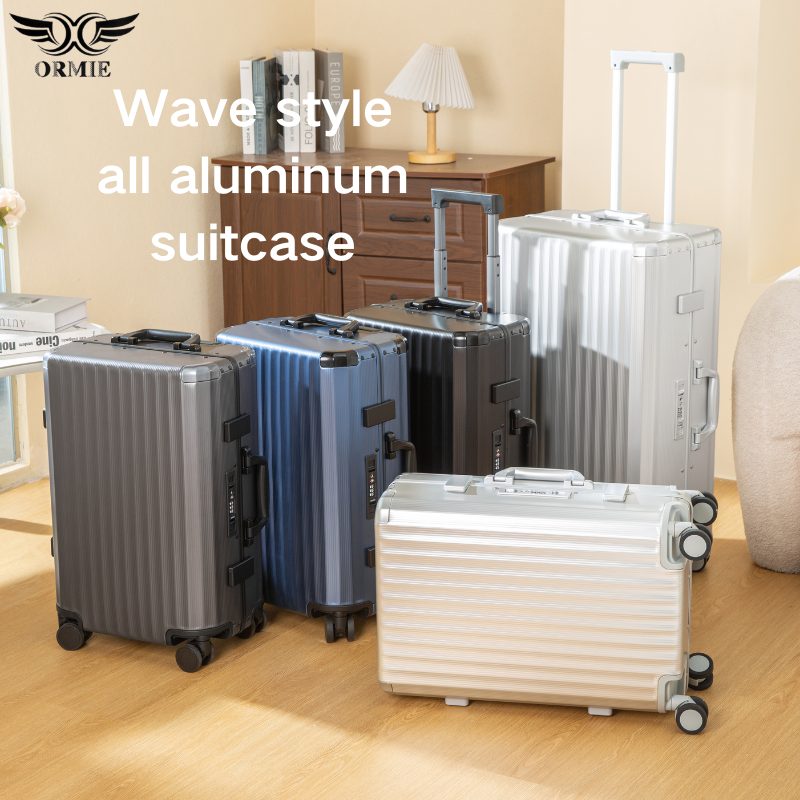 ORMIE Wave Style All Aluminum Suitcase - Durable & Stylish Luggage for Travel