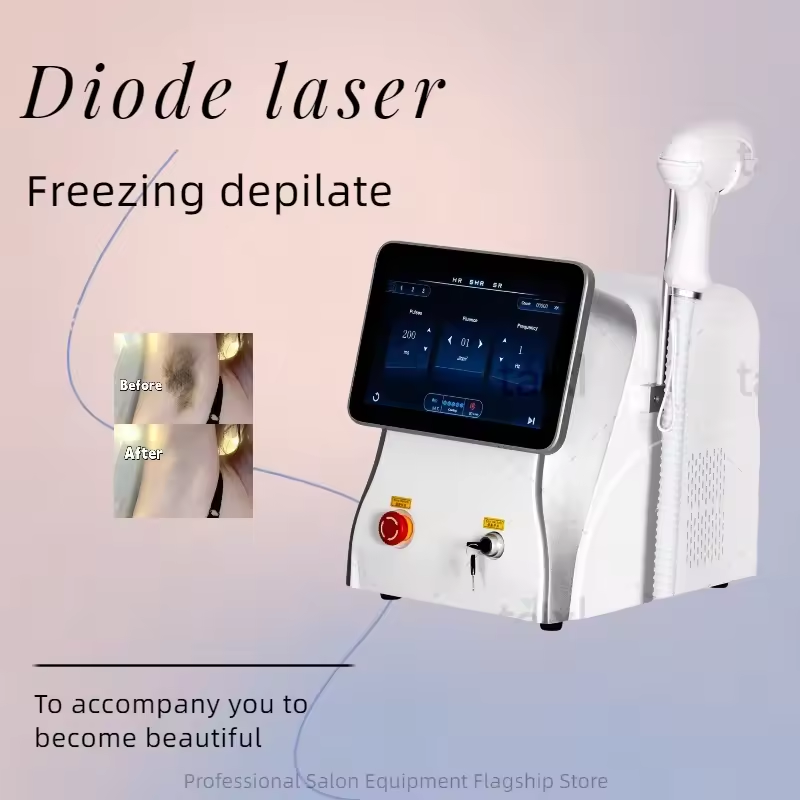High Power Ice Cooling 755 808 1064 Diode Laser Epilator 3 Wavelength Painless 808nm Hair Removal Machine For Salon