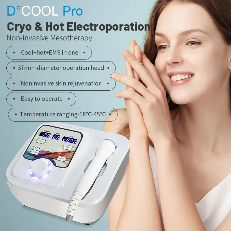 2 in 1 Cool Pro Cold Warm Electroporation Cryo Skin Care Beauty Machine Skin Soothing Cryo Face Cooling Freezing Equipment