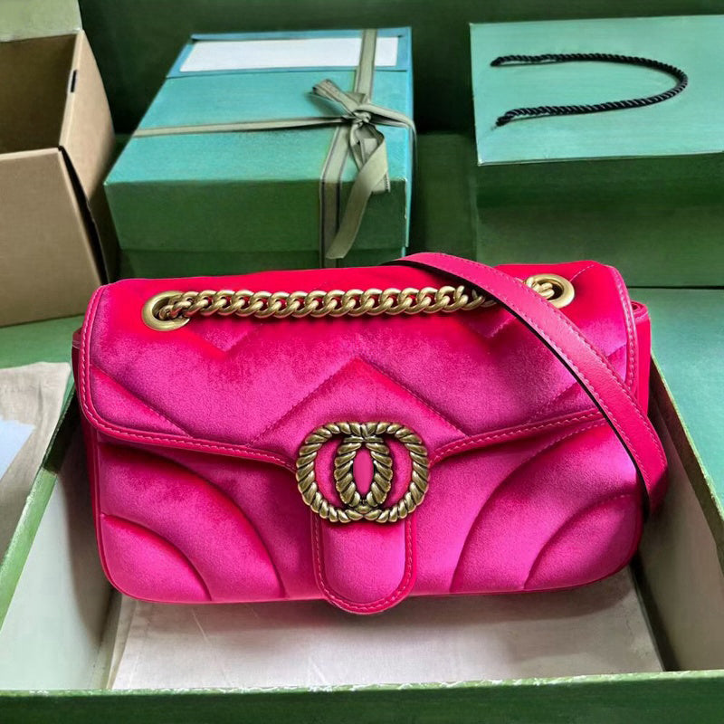 10A Mirror Premium Quality Chain Bag with Logo Rivet Women&#039;s Velvet Leather Crossbody Bags