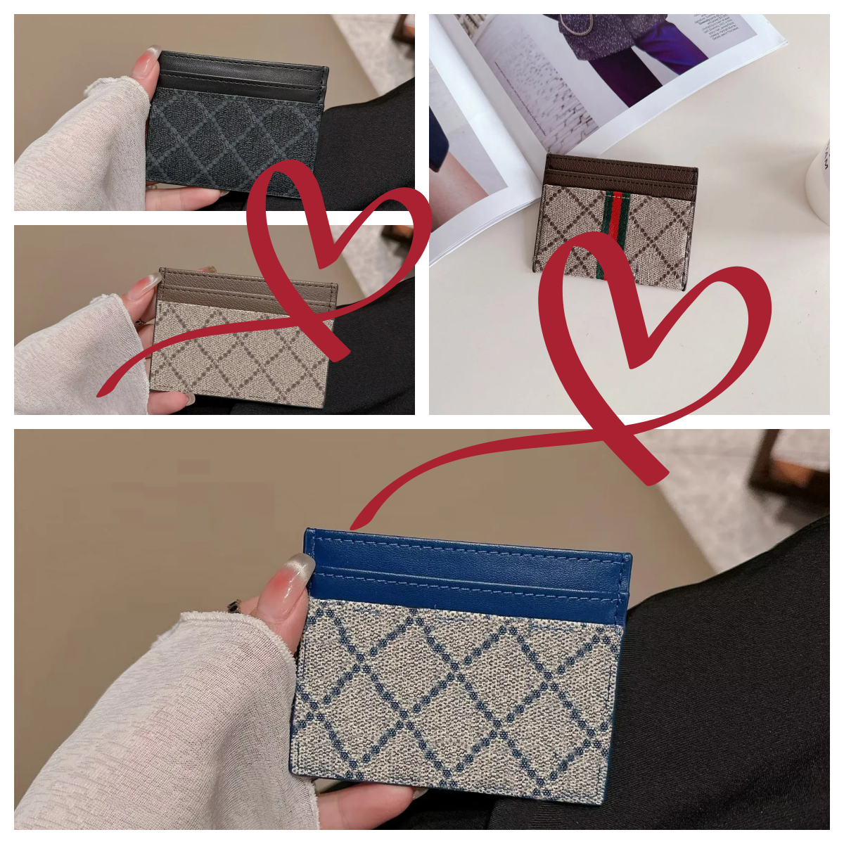 G card bag Luxury Designers Credit Card Holders Mini Wallets High Quality For Mens And Womens Genuine Leather Pure Color Card Holder Purses Wallet W