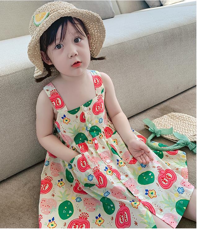 Cute 2Year Baby Girl 2021 Summer Sleeveless Dress For Kids Cotton Sundress Children Beach Dress vestidos infantis