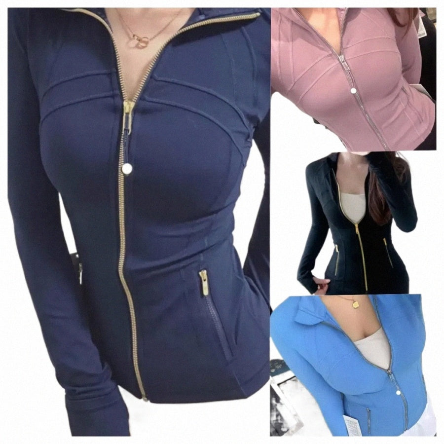 buyers&#039; PicksWomens Yoga Jacket Workout Sport Coat Fitness Jackets Sport Quick Activewear Top Solid Zip Up Sweatshirt Sportwear Women Yoga Lulu