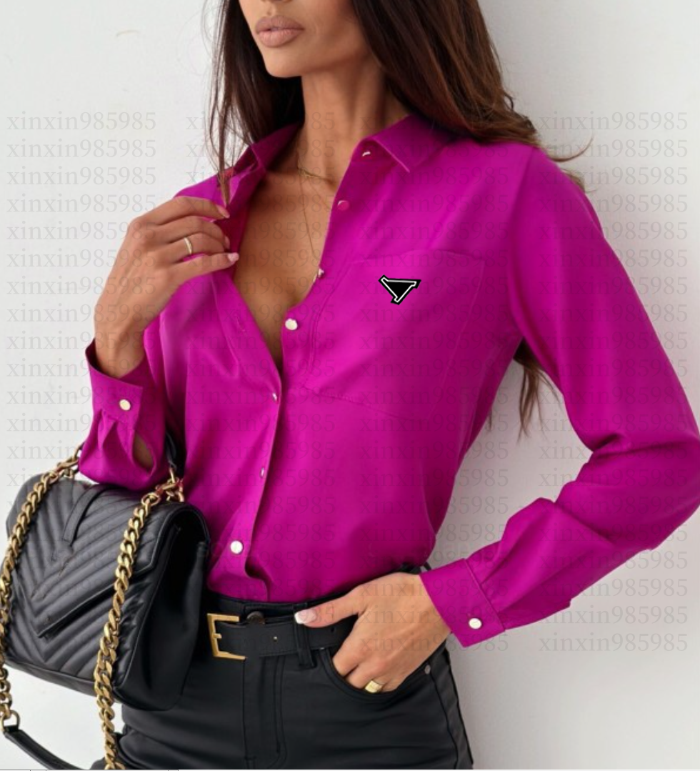 Designer Womens Shirts loose Blouses Long Shirts Embroidery Designer Summer New T-Shirt Long Sleeve Tops Pocket Letter Embroidery Tops