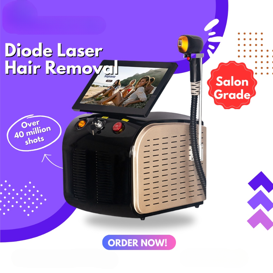 808 diode laser 3 wavelength 755nm 808nm 1064nm professional body hair removal machine. Long term painless hair removal beauty salon